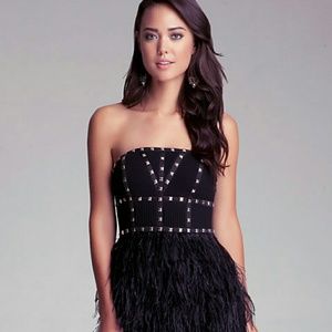 Bebe Studded Feather Dress